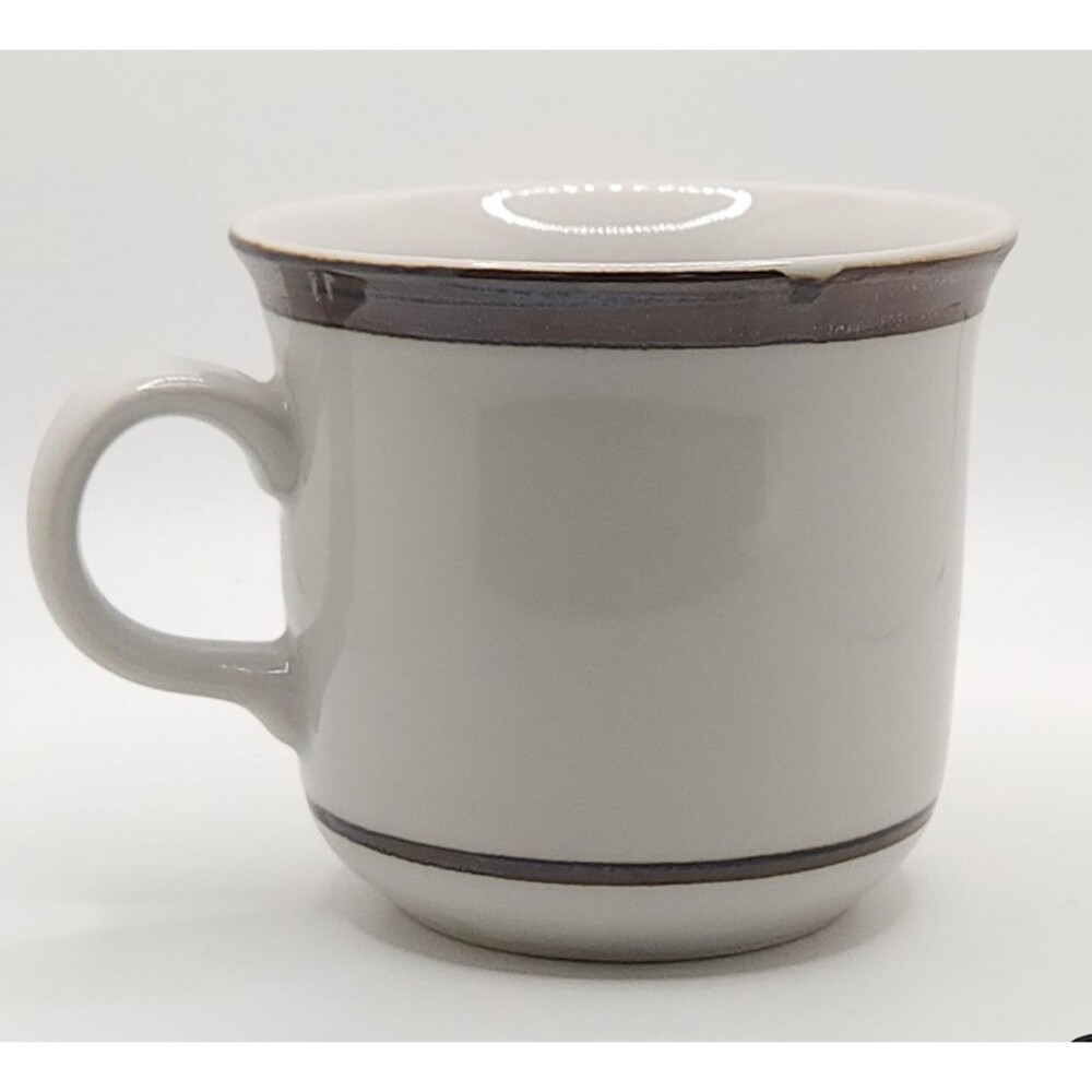 Vintage Sierra Stonewear Cream Brown Stripe Coffee Mug